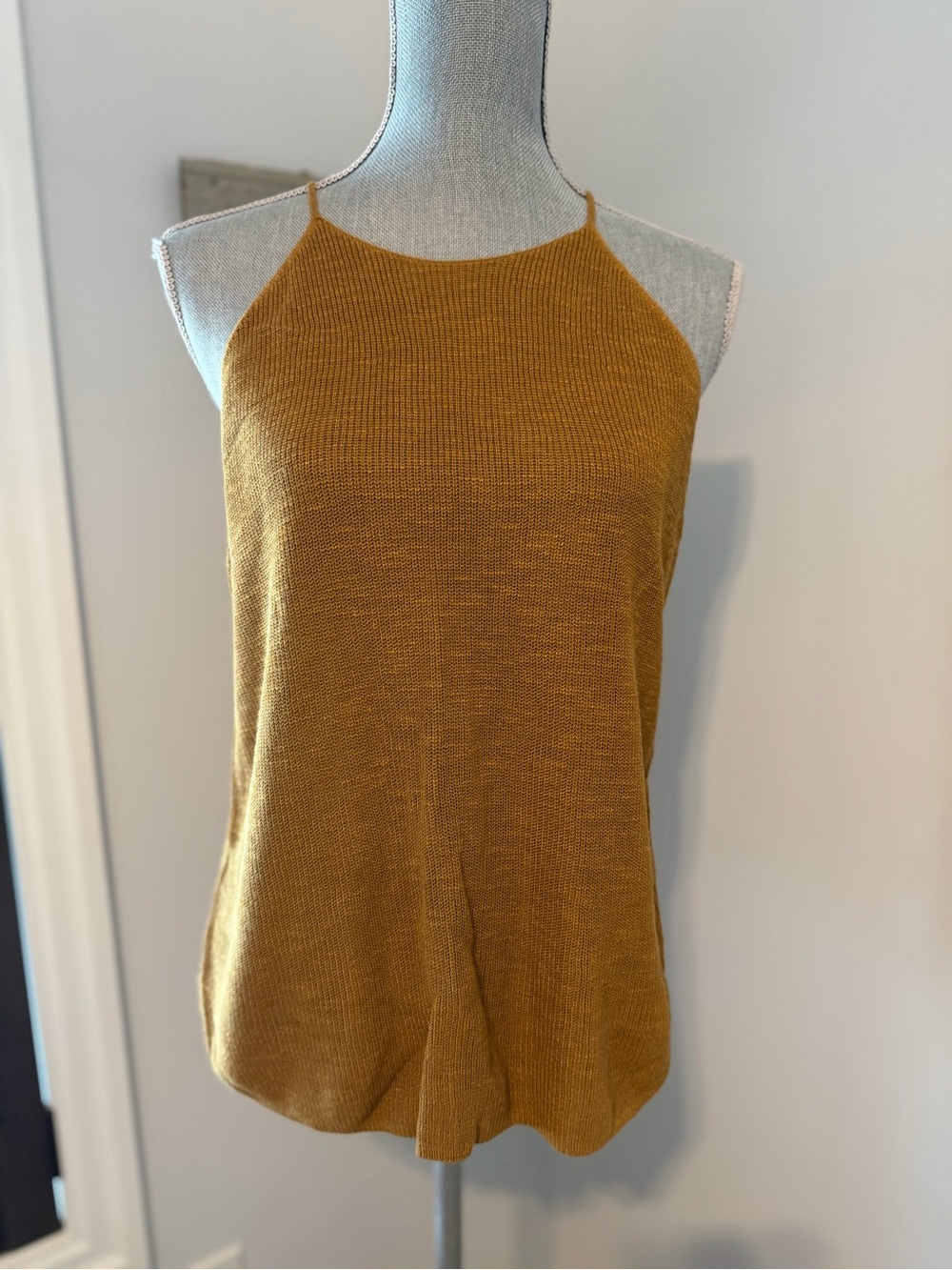 BANANA REPUBLIC Linen Blend High Neck Halter Sleeveless Tank Top Size L